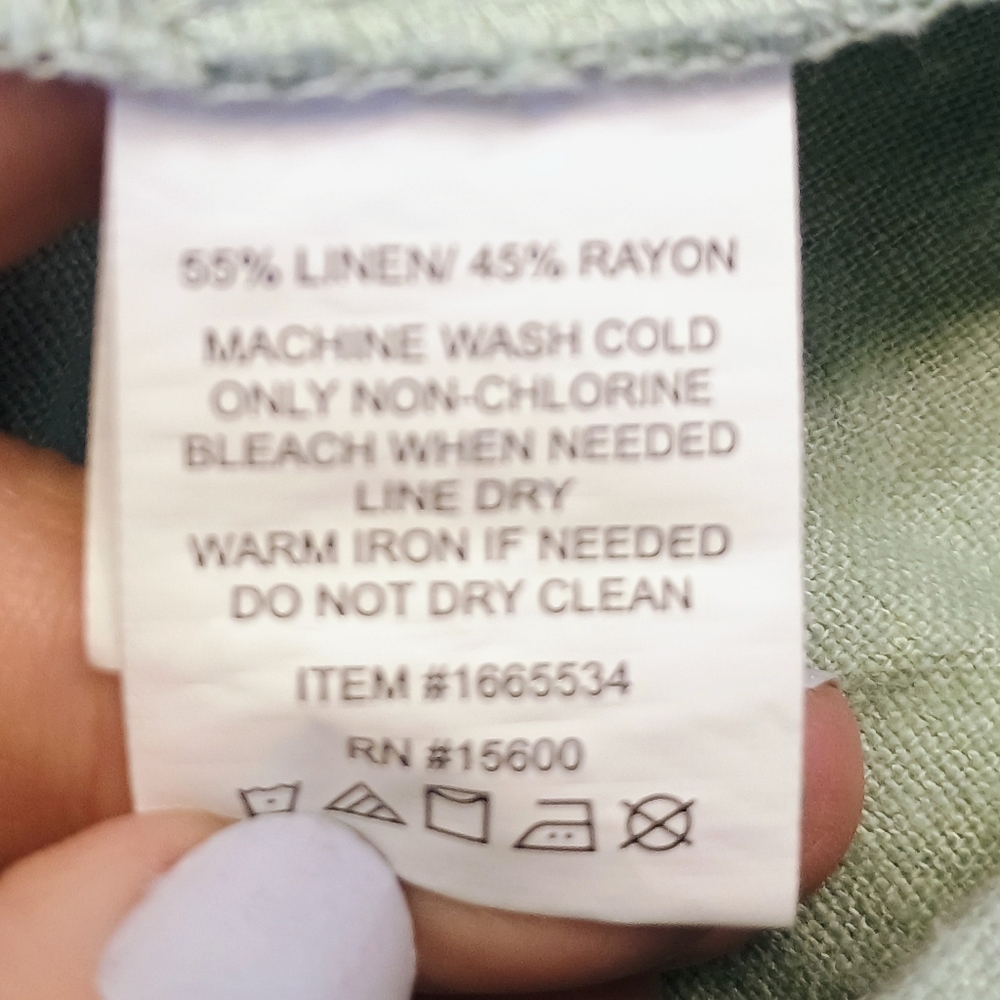 New With Tags Briggs Green Linen Blend Pull On Shorts Size Medium - Picture 9 of 12